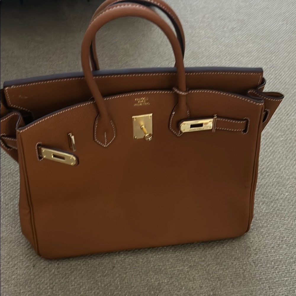 H INSPIRED Brown Leather Handbag